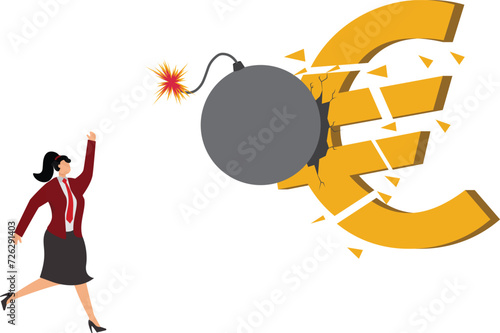 Destruction, Bad News, Bankruptcy, Breaking, Broken, Business, Businesswoman,