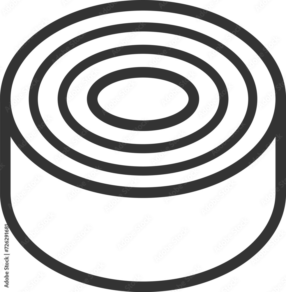 バームクーヘンのアイコン(線画)のイラスト バームクーヘンのアイコン(線画)のイラスト