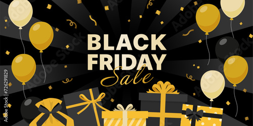 ブラックフライデーバナー（2:1）_ベクターイラスト