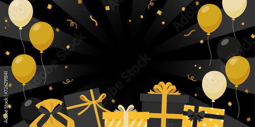 ブラックフライデーバナー（2:1）_文字なし_ベクターイラスト