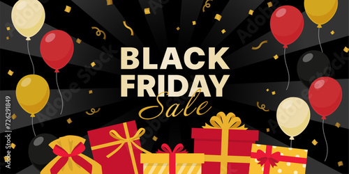ブラックフライデーバナー（2:1）_ベクターイラスト
