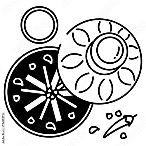 Tagine glyph and line vector illustration