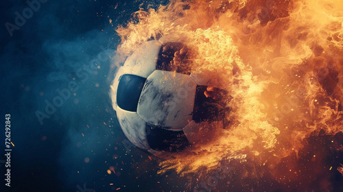 burning soccer ball photo