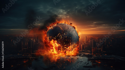 Apocalyptic Vision of a Fiery Globe