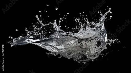 Abstract Water Splash on Black Background