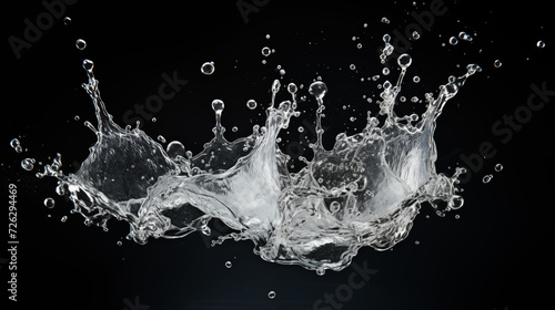 Abstract Water Splash on Black Background