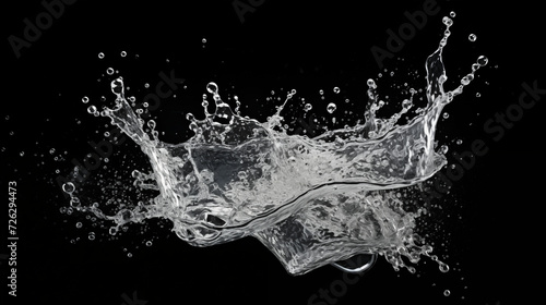 Abstract Water Splash on Black Background