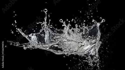 Abstract Water Splash on Black Background