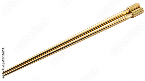 Gold chopsticks isolated on white with clipping path