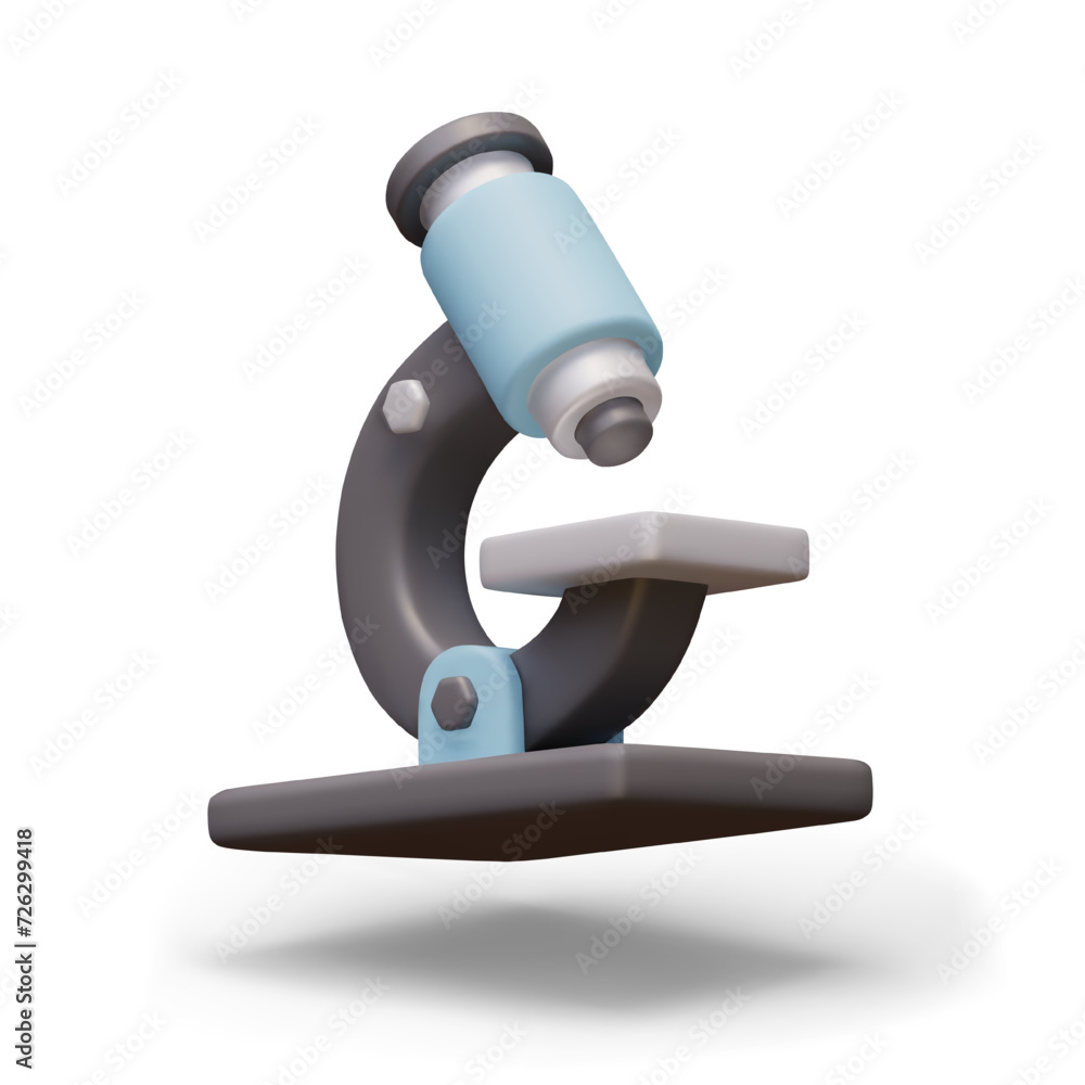 Realistic microscope on white background. Vector detailed model with shadows Realistic microscope on white background. Vector detailed model with shadows