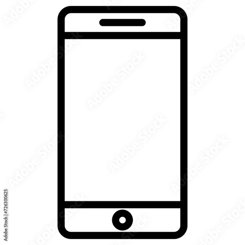 Smartphone icon, lined icon vector, black and white outline icon symbol.