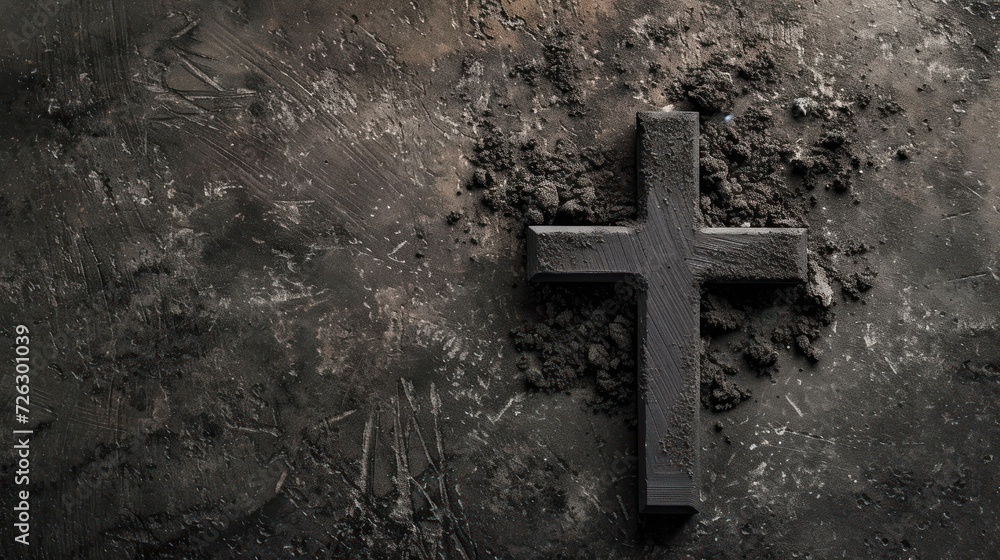 Ash Wednesday. Background with cross or crucifix and ashes. Holiday concept background. Ash Wednesday. Background with cross or crucifix and ashes. Holiday concept background.