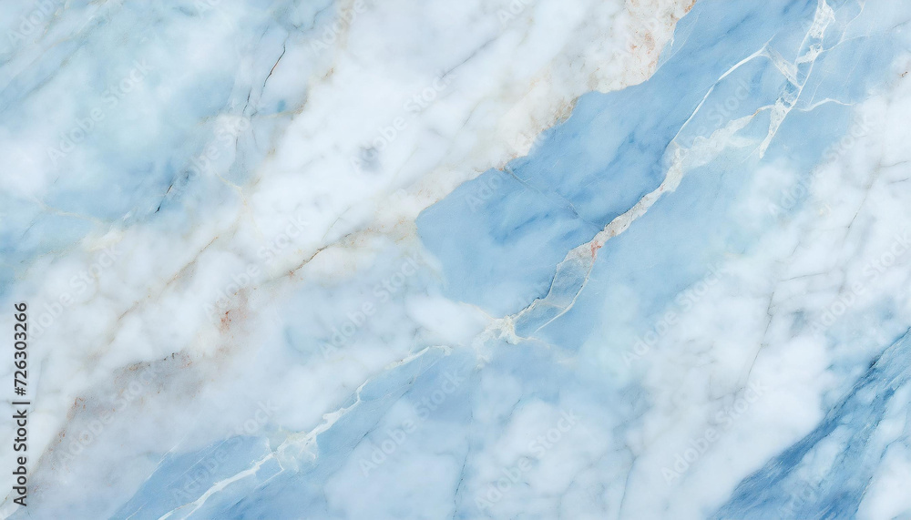 Fototapeta premium Biało błękitny ekskluzywny marmur, delikatny wzór, dekoracja płytka generative ai