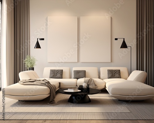 realistic interior design in the living room
