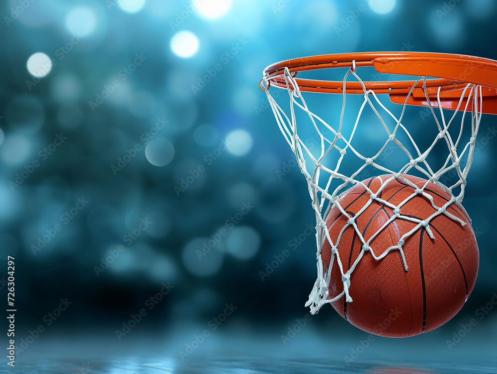 Sports tournament Basketball, ball on basket,