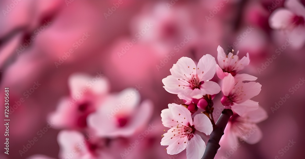 Obraz premium a close-up of a beautiful pink cherry blossom