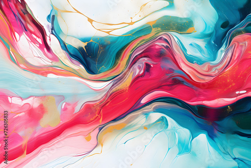 Vibrant Fluid Abstract Acrylic Artwork.