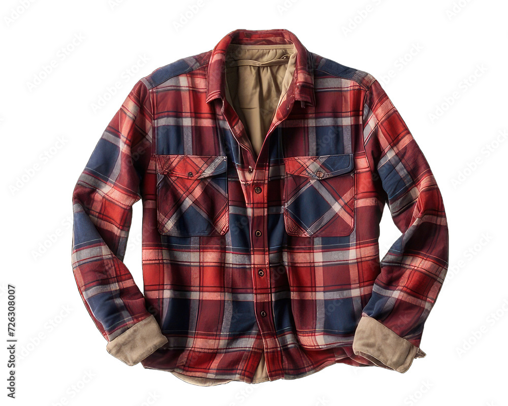 A photo of a men clothing Flannel shirt isolated on white background. Shirt on png transparent background A photo of a men clothing Flannel shirt isolated on white background. Shirt on png transparent background