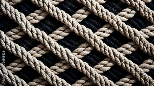 Woven rope pattern intertwined with steel in retro sailor style.