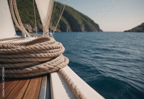 Luxury yacht tackle during the ocean voyage
