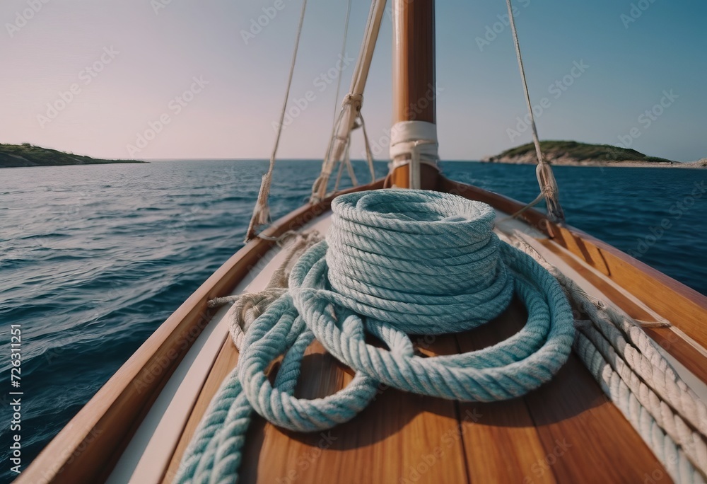 Obraz premium Luxury yacht tackle during the ocean voyage