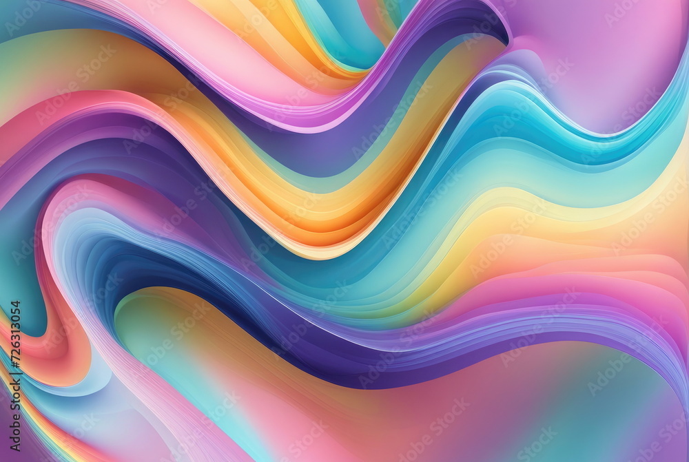 3D of Pastel Colorful Abstract Swirls 3D of Pastel Colorful Abstract Swirls