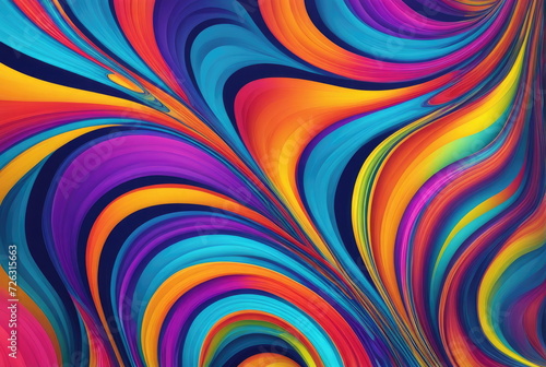 Psychedelic Bright Rainbow Swirl Pattern