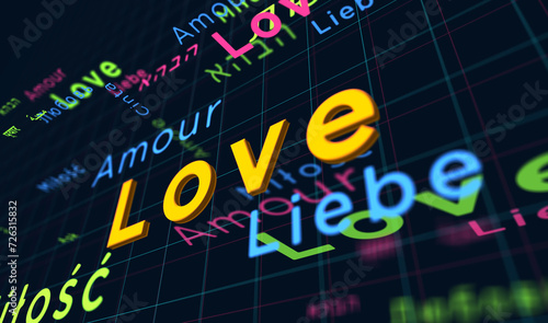 Love kinetic text abstract concept illustration