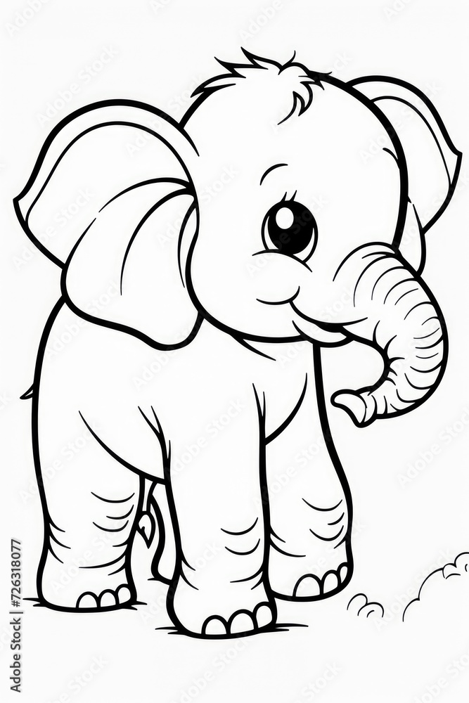 Naklejka premium Elephant Coloring Pages