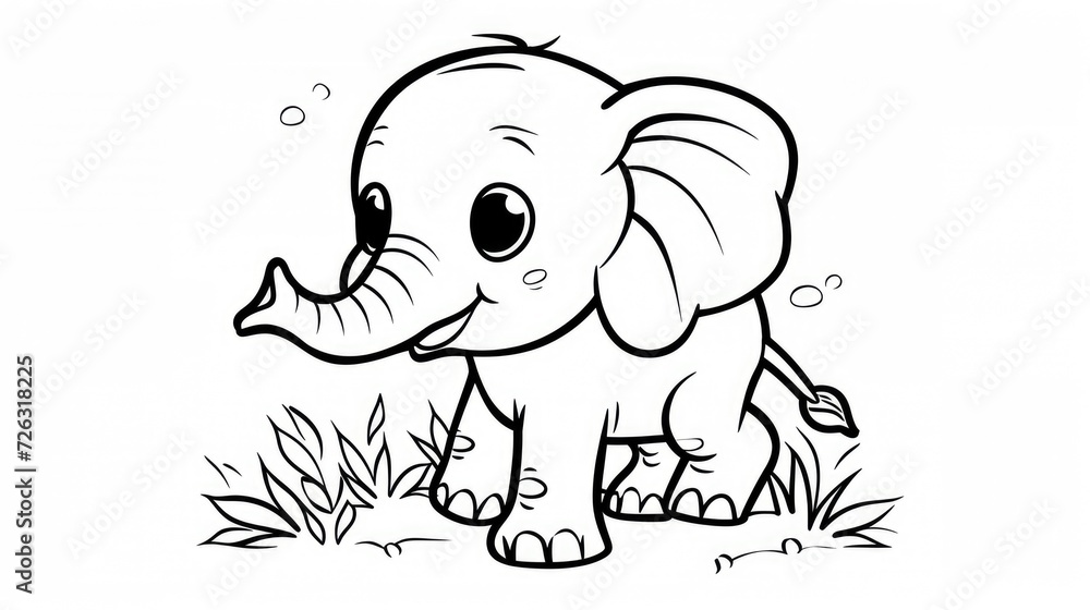 Naklejka premium Elephant Coloring Pages