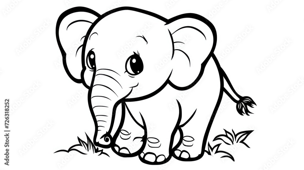 Obraz premium Free Printable Elephant Coloring Pages