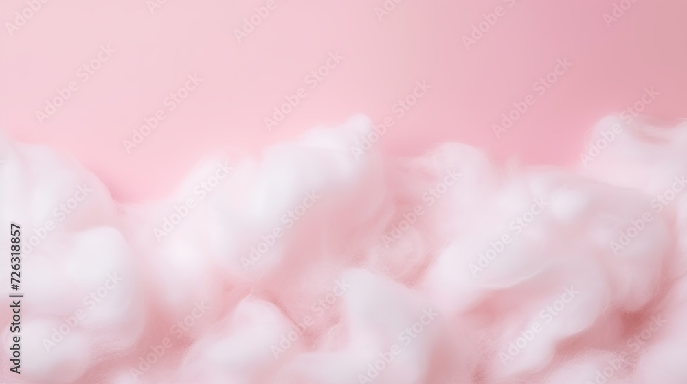Pink cotton wool background, abstract fluffy soft color sweet candyfloss texture with copy space - obrazy, fototapety, plakaty 