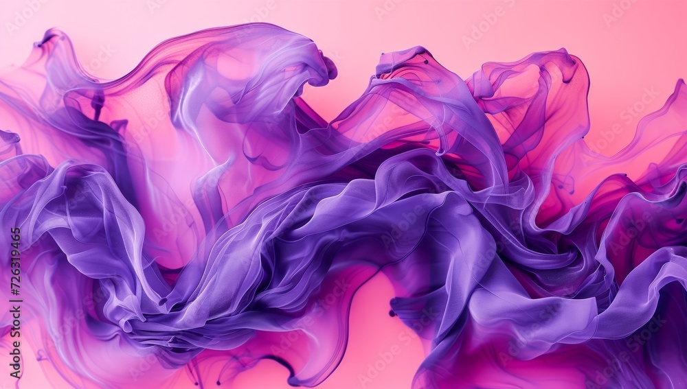An ethereal burst of purples and pinks, the abstract painting captures the vibrant movement of a lilac flower in full bloom