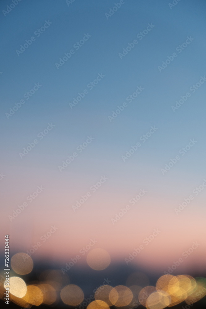 Sunset with blue sky
