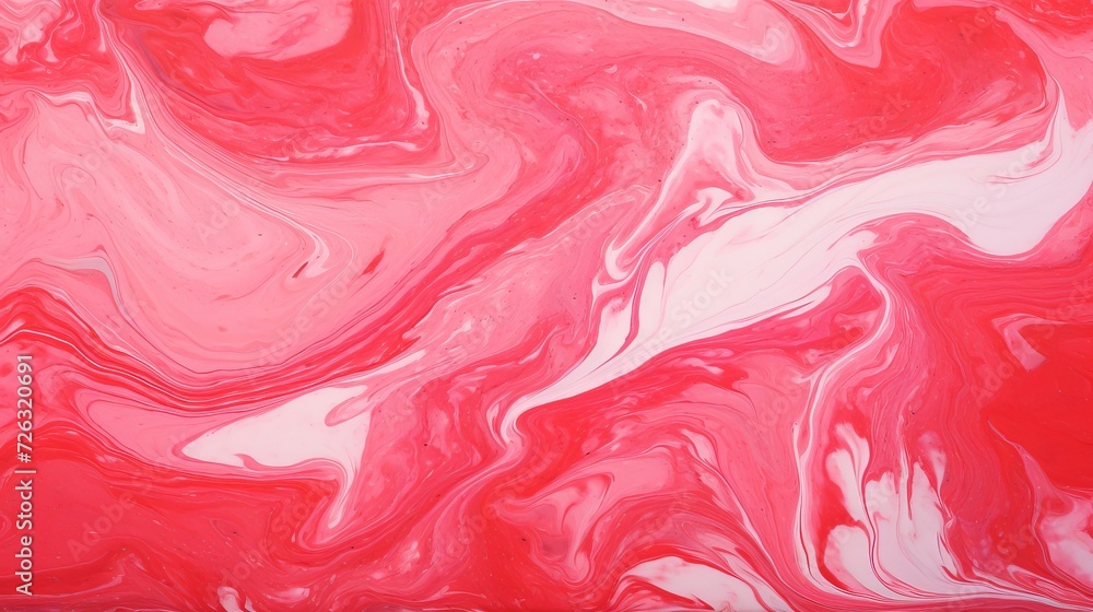 Red marble swirl background handmade abstract flowing texture experimental art