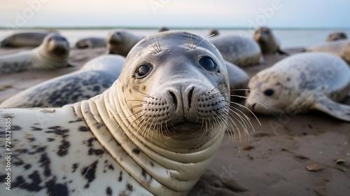 Seals lying down on the beach during daytime © Tahir