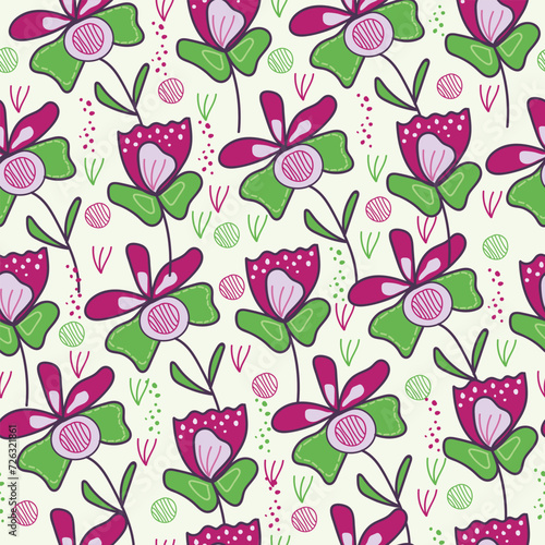 Seamless floral background for textile design.