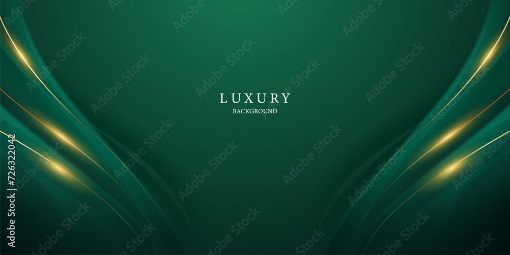 green abstract background design with elegant golden elements vector ...
