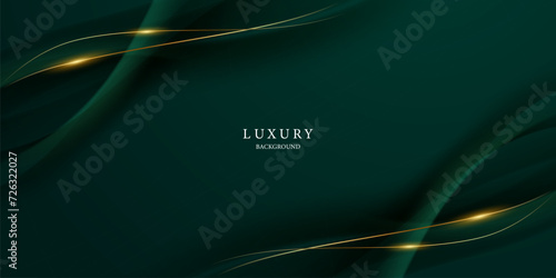 green abstract background design with elegant golden elements vector illustration