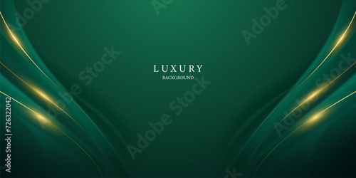green abstract background design with elegant golden elements vector illustration