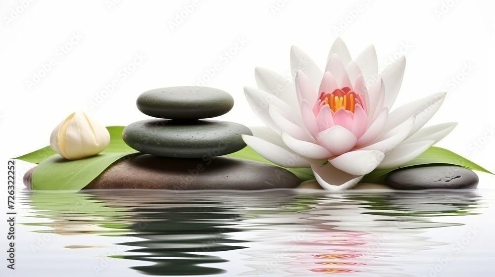 Spa stones and water lily spa theme banner Spa stones and water lily spa theme banner