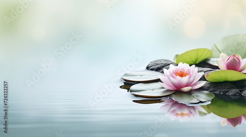 Spa stones and water lily spa theme banner