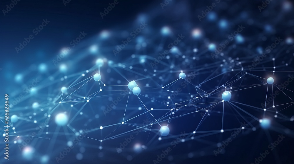 Abstract background molecules technology with polygonal shapes connecting dots and lines connection structure big data visualization