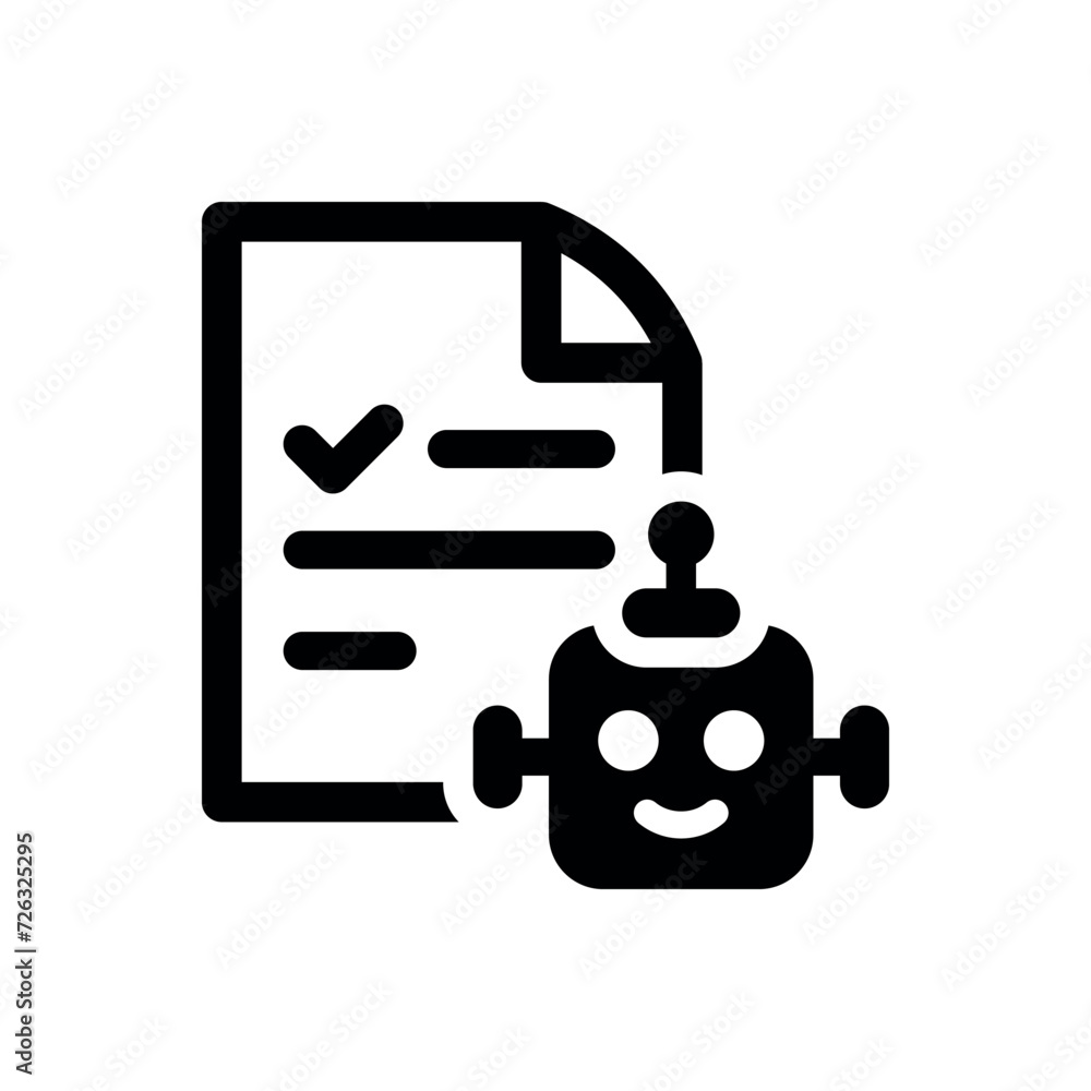 robot document icon vector illustration robot document icon vector illustration