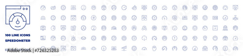 100 icons Speedometer collection. Thin line icon. Editable stroke. Speedometer icons for web and mobile app. photo
