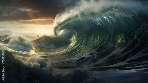 Huge wave in the ocean