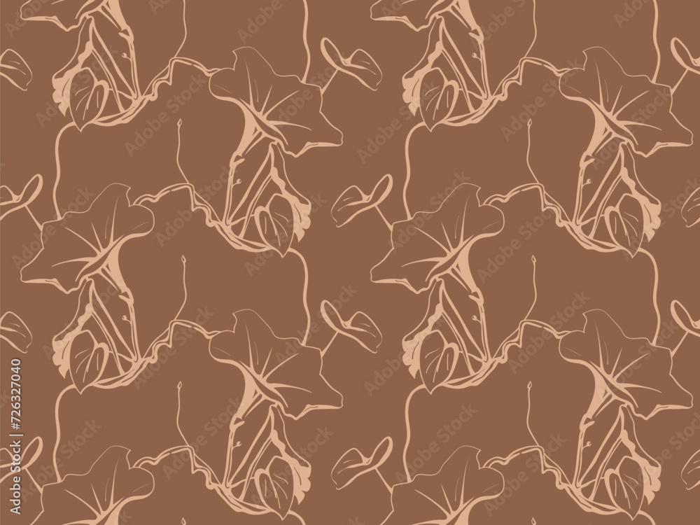 Obraz premium Floral pattern seamless background. Foliage and flower wallpaper design of nature.