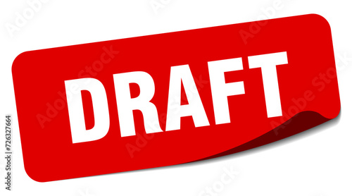 draft sticker. draft label