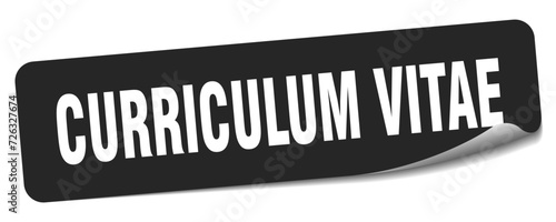 curriculum vitae sticker. curriculum vitae label