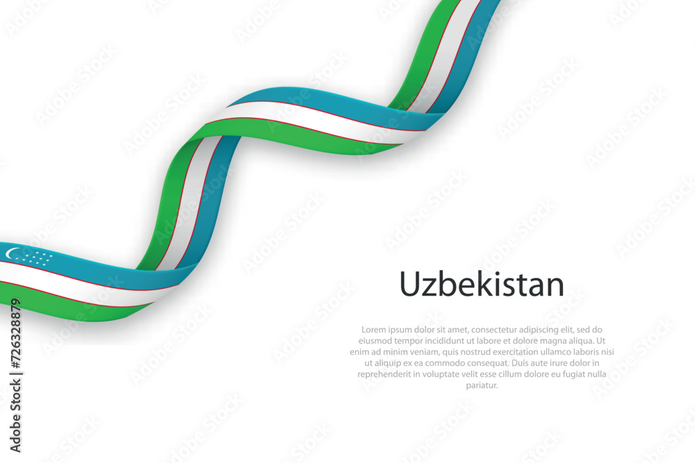 Waving ribbon with flag of Uzbekistan Waving ribbon with flag of Uzbekistan